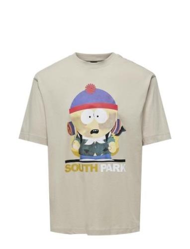 Onssouth Park Rlx Ss Tee Tops T-Kortærmet Skjorte Beige ONLY & SONS