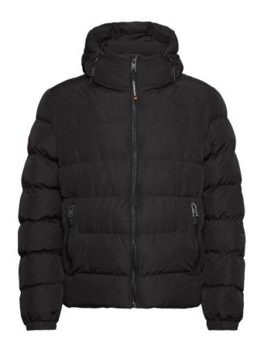 Hooded Sports Puffer Jacket Foret Jakke Black Superdry