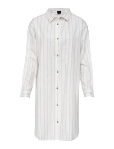 Pilen Yarndyed Flannel Night Shirt Pyjamas Nattøj White Høie Of Scandi...