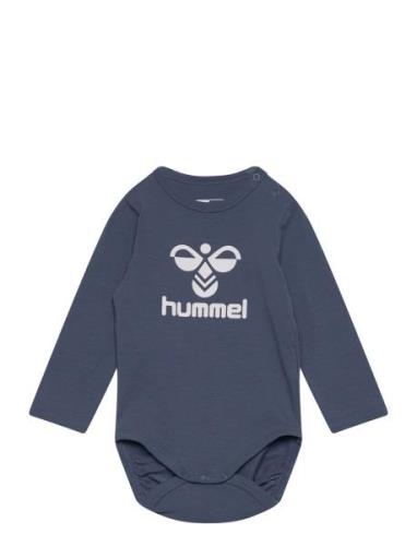 Hmlflips Body L/S Langærmet Body Blue Hummel