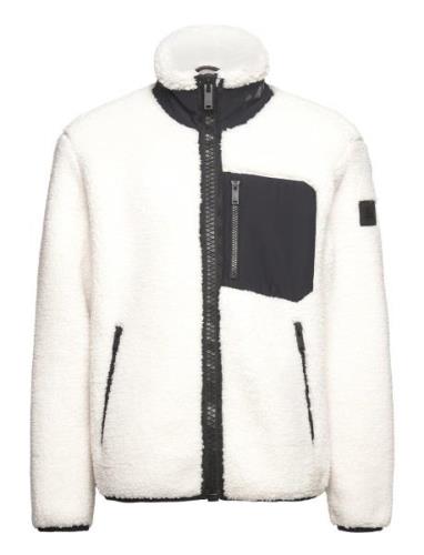 Saglek Zip Up Tops Sweatshirts & Hoodies Fleeces & Midlayers White Moo...