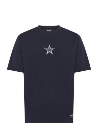 T_Brady_Nfl Tops T-Kortærmet Skjorte Navy BOSS