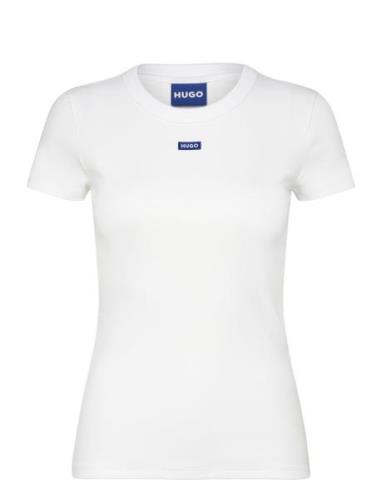 Easy Tee_B Tops T-shirts & Tops Short-sleeved White HUGO BLUE