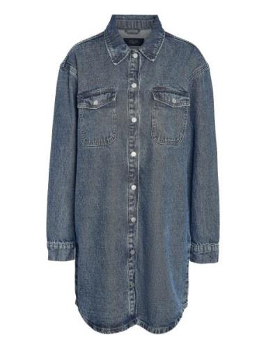 Nmalva L/S Denim Dress Az351Mb Noos Fwd Knælang Kjole Blue NOISY MAY