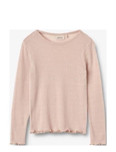 Wool Silk T-Shirt L/S Alli Tops T-shirts Long-sleeved T-Skjorte Pink W...