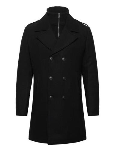 Bs Buckland Slim Fit Coat Uldfrakke Frakke Black Bruun & Stengade