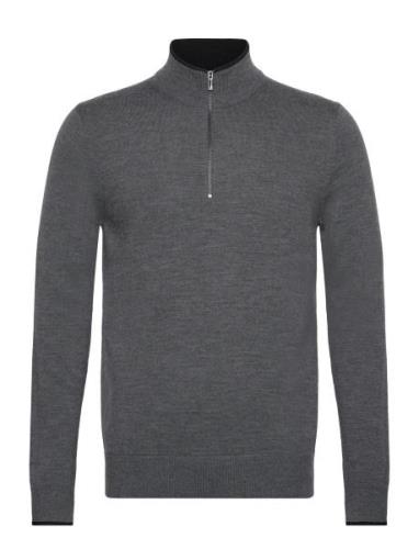 Core Merino Quarter Zip Tops Knitwear Half Zip Jumpers Grey Michael Ko...