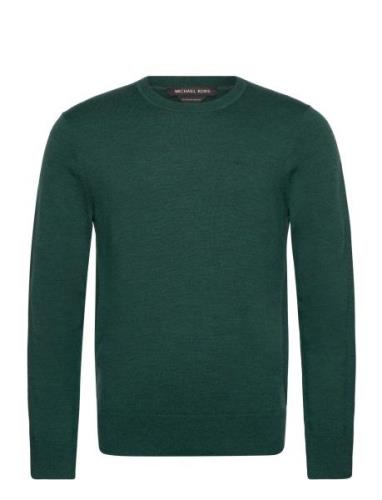 Core Merino Crew Tops Knitwear Round Necks Green Michael Kors