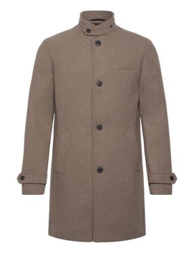 Jjemelton Wool Coat Sn Uldfrakke Frakke Brown Jack & J S