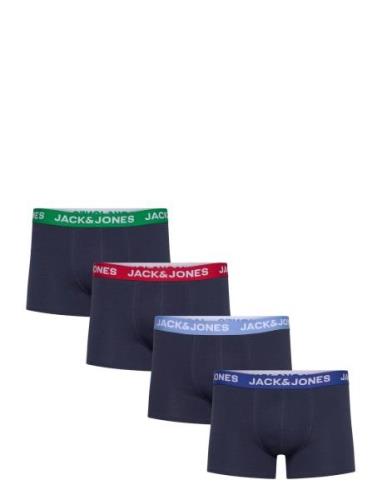 Jactom Solid Trunks 4 Pack Boxershorts Navy Jack & J S