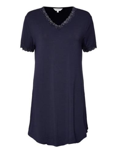 Bamboo Short Sleeve Nightdress With Nattøj Blue Lady Avenue