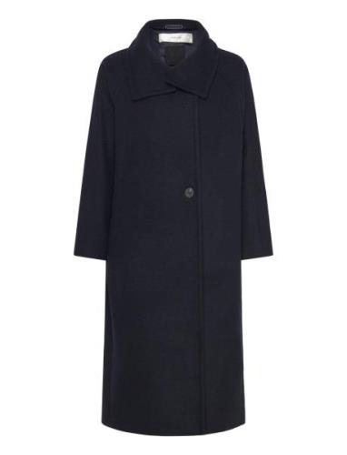 Thoraiw Collar Coat Uldfrakke Frakke Navy InWear