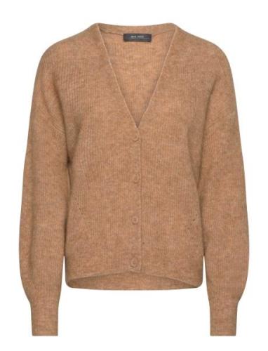 Mmthora V-Neck Knit Cardigan Tops Knitwear Cardigans Beige MOS MOSH