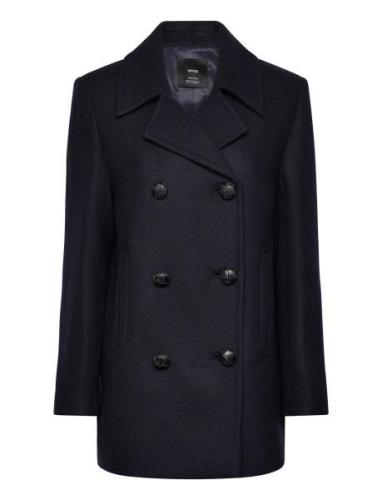 Double-Breasted Wool Coat Uldjakke Jakke Navy Mango