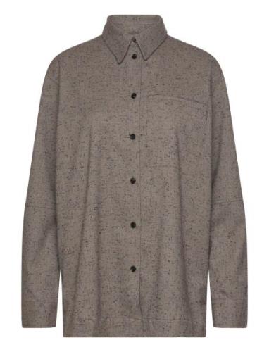 Lr-Idris Tops Shirts Long-sleeved Grey Levete Room