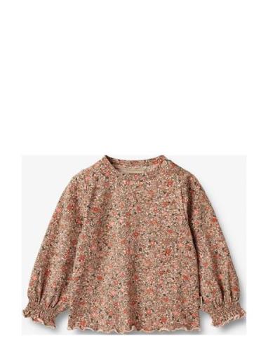 T-Shirt L/S Norma Tops T-shirts Long-sleeved T-Skjorte Pink Wheat