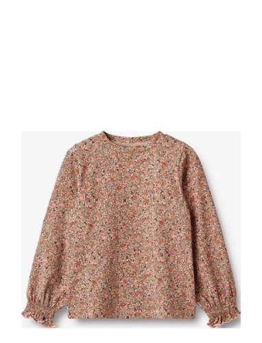 T-Shirt L/S Norma Tops T-shirts Long-sleeved T-Skjorte Pink Wheat