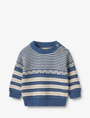 Knit Pullover Janus Tops Knitwear Pullovers Blue Wheat