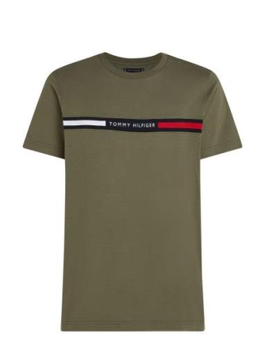 Hilfiger Chest Insert Tee Tops T-Kortærmet Skjorte Green Tommy Hilfige...