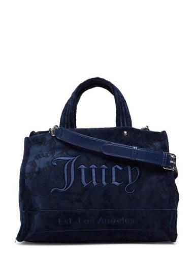 Iris Lasered Velvet Medium Shopper Shopper Taske Navy Juicy Couture