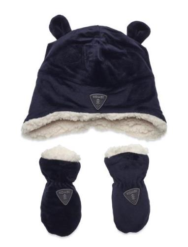 Sherpa Set Infant Accessories Headwear Hats Baby Hats Navy Kombi