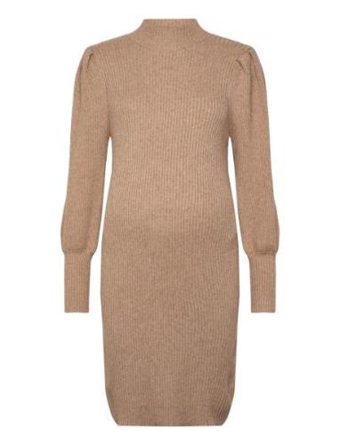 Olmkatia L/S Dress Knt Noos Dresses Knitted Dresses Beige Only Materni...