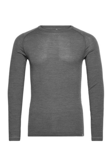 Men's Merino Long Sleeved Shirt Tops T-Langærmet Skjorte Grey Danish E...