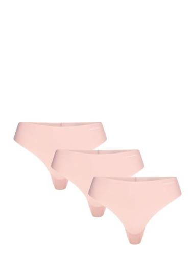 Thong 3Pk G-streng Undertøj Pink Calvin Klein