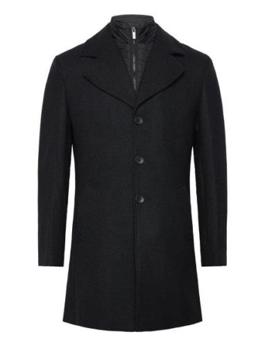 Bs Portmore Slim Fit Coat Uldfrakke Frakke Black Bruun & Stengade