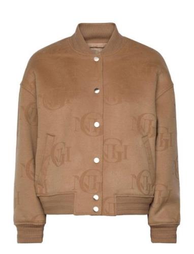 Jacquard Varsity Jacket Bomberjakke Beige GANT