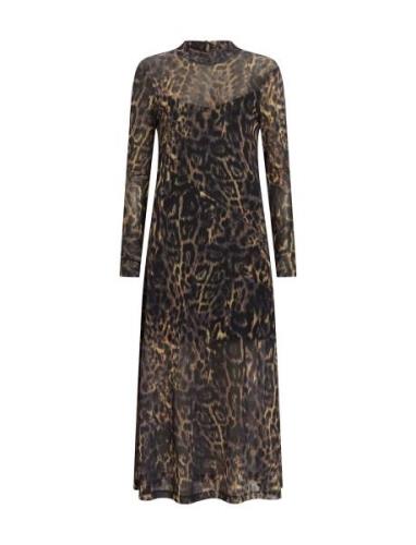 Hanna Mesh Dress Knælang Kjole Brown AllSaints