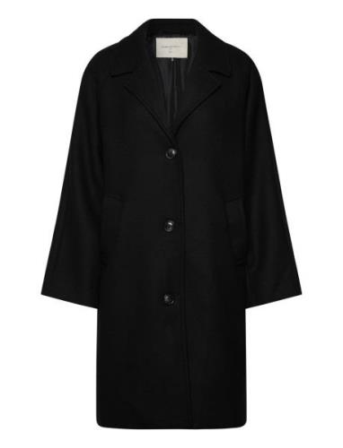 Fqmellon-Jacket Uldfrakke Frakke Black FREE/QUENT