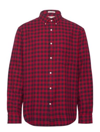 Reg Flannel Check Shirt Tops Shirts Casual Red GANT