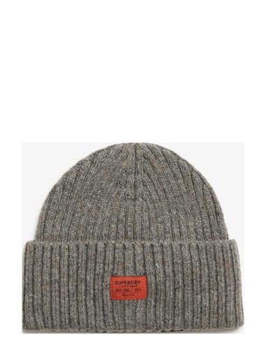 Workwear Nep Knitted Beanie Accessories Headwear Beanies Grey Superdry