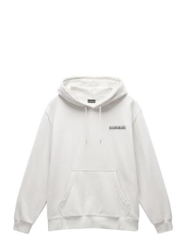 Linth Hoodie Tops Sweatshirts & Hoodies Hoodies Cream Napapijri