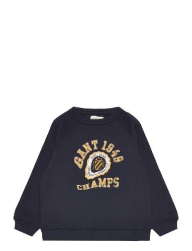 Gant 1949 Raglan C-Neck Tops Sweatshirts & Hoodies Sweatshirts Navy GA...