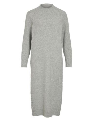 Vikiku L/S High Neck Midi Knit Dress/Pb Maxikjole Festkjole Grey Vila