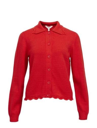 Objlene Ls Re Cardigan E Au 24 Tops Knitwear Cardigans Red Object