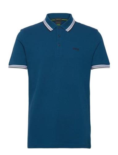 Paddy Sport Polos Short-sleeved Blue BOSS