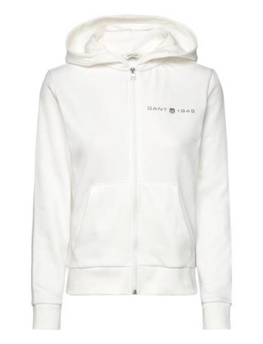 Reg Printed Graphic Zip Hood Tops Sweatshirts & Hoodies Hoodies White ...