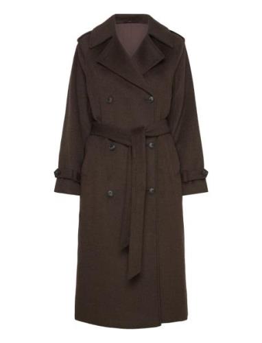 Bs Kaylee Coat Uldfrakke Frakke Brown Bruun & Stengade