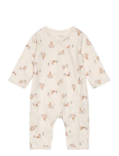 Jumpsuit Aop Langærmet Body Beige Fixoni