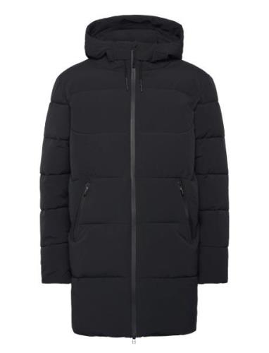 Wbjoseph Tech Long Jacket Uldfrakke Frakke Black Woodbird