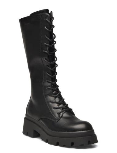 Onldoja-9 Pu Lace Up High Boot Lange Støvler Black ONLY