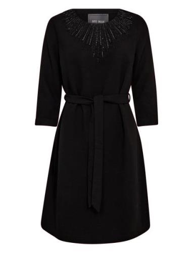 Mmzeylin 3/4 Dress Knælang Kjole Black MOS MOSH