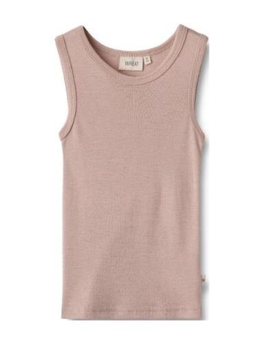 Wool Singlet Iggy Tops T-shirts Sleeveless Pink Wheat