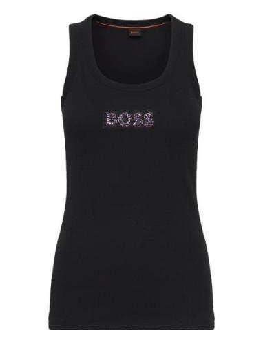 C_Ematite_St Badge Tops T-shirts & Tops Sleeveless Black BOSS