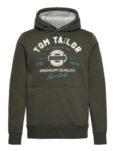 Hoodie With Print Tops Sweatshirts & Hoodies Hoodies Khaki Green Tom T...