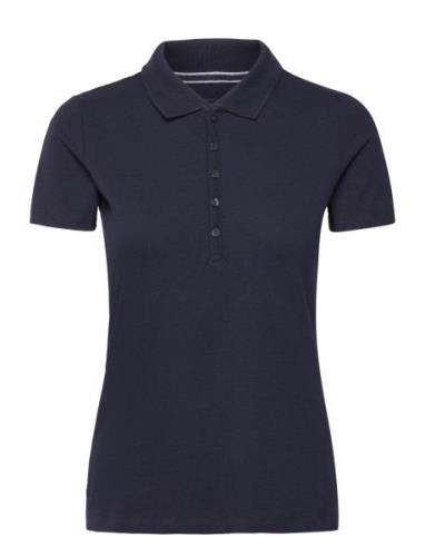 Poloshirt Piqueé Tops T-shirts & Tops Polos Navy Tom Tailor