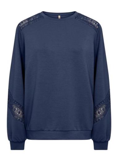 Sc-Banu Tops Sweatshirts & Hoodies Sweatshirts Blue Soyaconcept